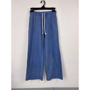 Aerie women's XS blue mid rise wide leg sweatpants casual loungewear drawstring